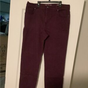 Set of 3 Gloria Vanderbilt/Amanda Stretch Jeans/Brown, Purple & Green/Size:14